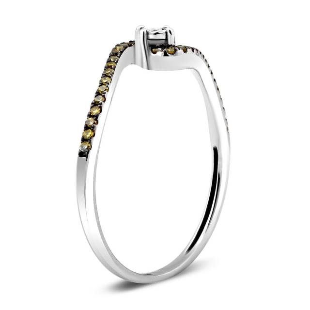 Кольцо из белого золота с бриллиантами (010672)