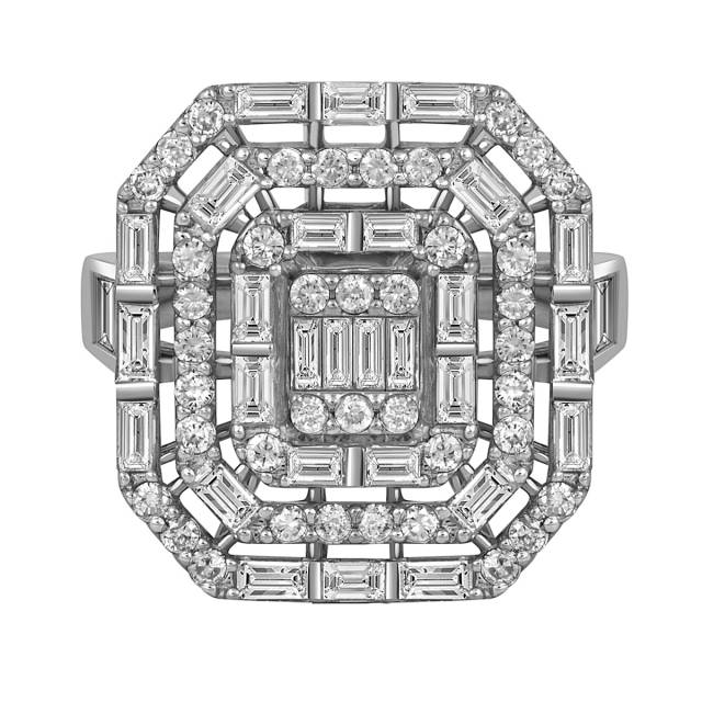 Кольцо из белого золота с бриллиантами (051851)