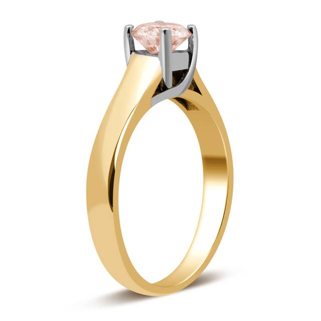 Помолвочное кольцо из желтого золота с бриллиантом (044228)