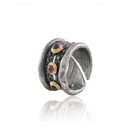 Серебряное кольцо с сапфиром 16.0-17,5