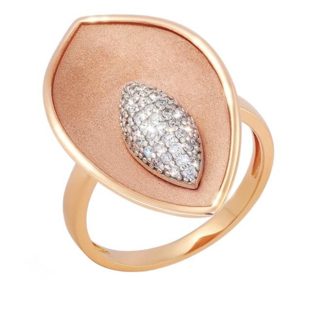Кольцо из красного золота с бриллиантами (054614)