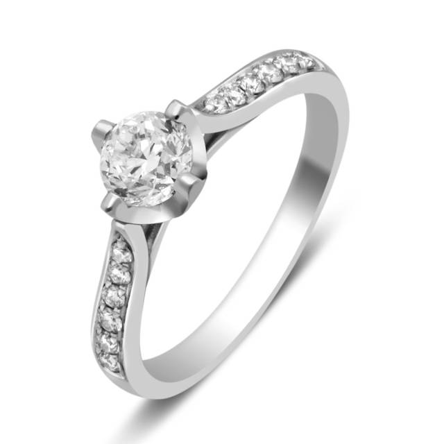 Помолвочное  кольцо из белого золота с бриллиантами (051840)