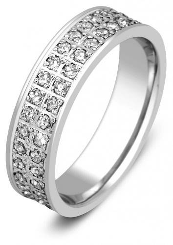 Обручальное кольцо из белого золота с бриллиантами 16.5