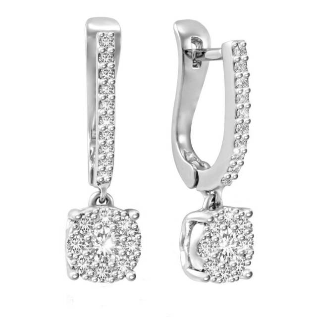 Серьги из белого золота с бриллиантами (050701)