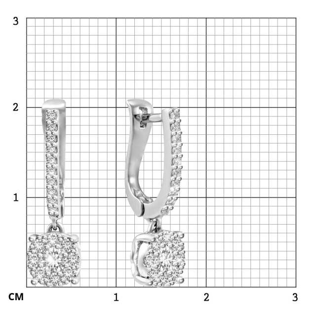 Серьги из белого золота с бриллиантами (050701)