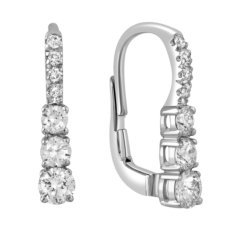 Серьги из белого золота с бриллиантами 