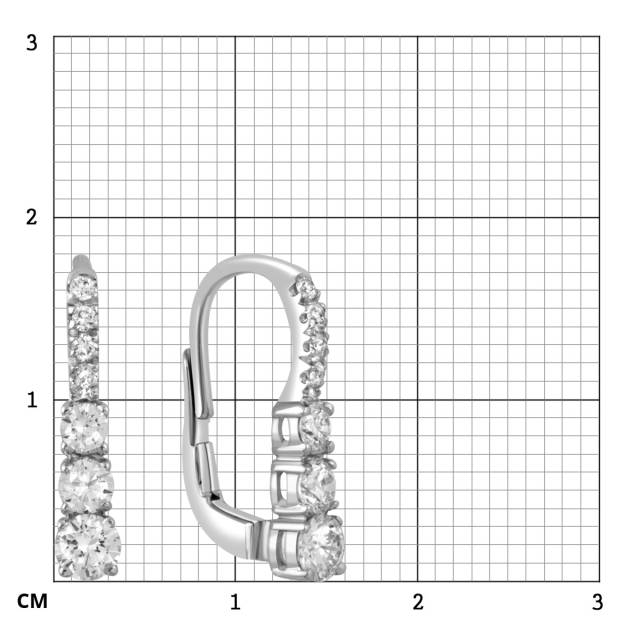 Серьги из белого золота с бриллиантами "Crivelli" (049099)