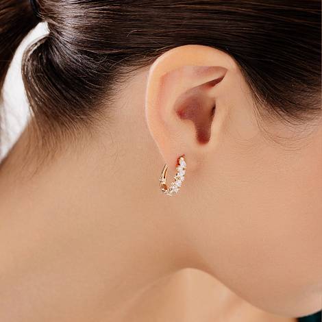 Серьги из красного золота с бриллиантами (053656)