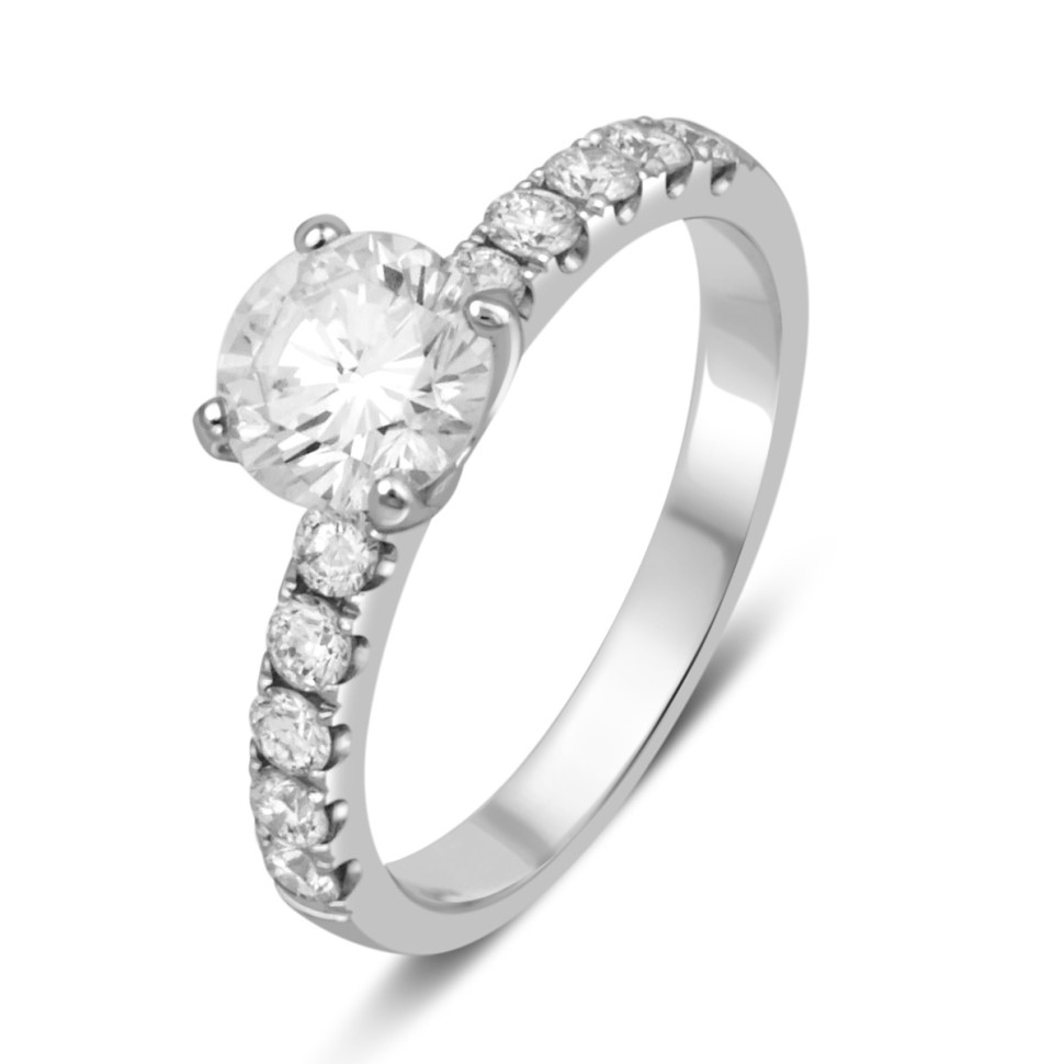 Помолвочное  кольцо из белого золота с бриллиантами (035549)