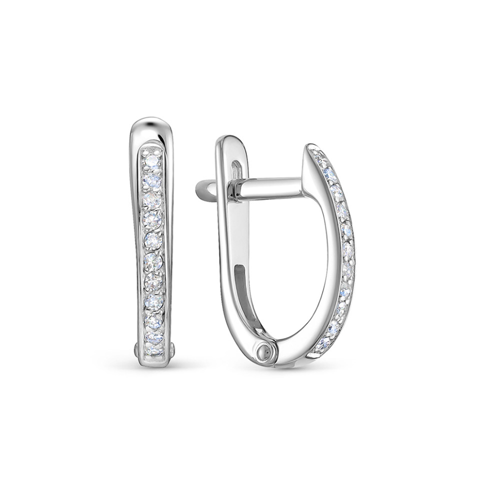 Серьги из белого золота с бриллиантами (053977)