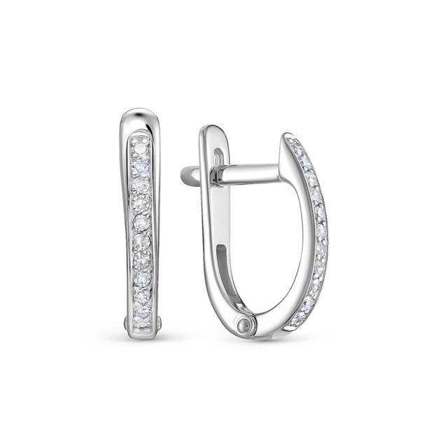 Серьги из белого золота с бриллиантами (053977)
