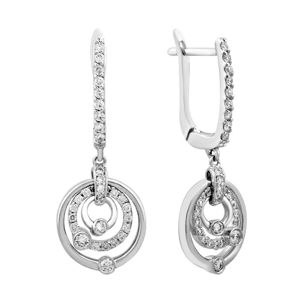 Серьги из белого золота с бриллиантами (025375)