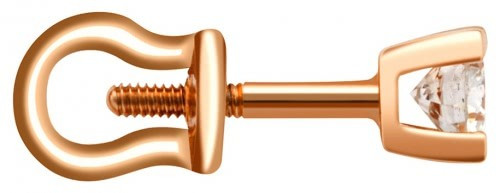 Серьги-пусеты из красного золота с бриллиантами