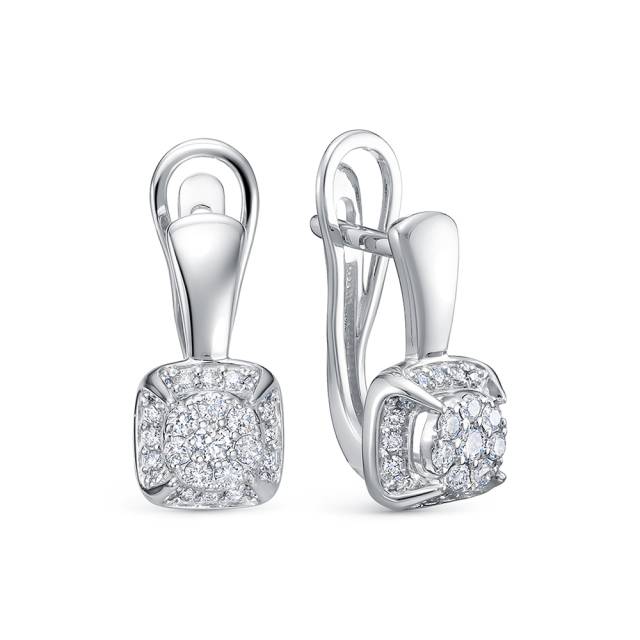 Серьги из белого золота с бриллиантами  (061097)
