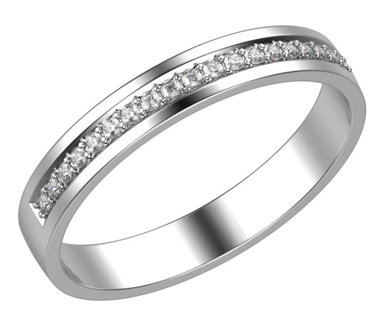 Обручальное кольцо из платины с бриллиантами (057987)