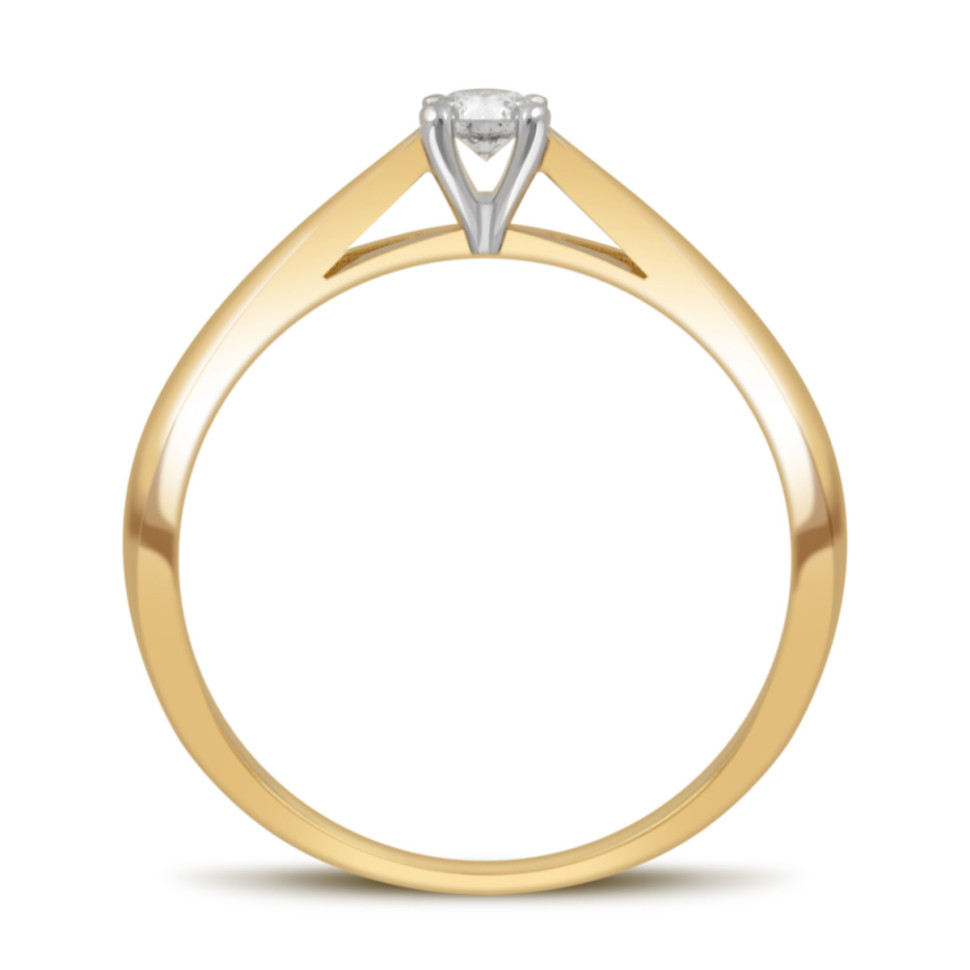 Помолвочное кольцо из жёлтого золота с бриллиантом (039398)