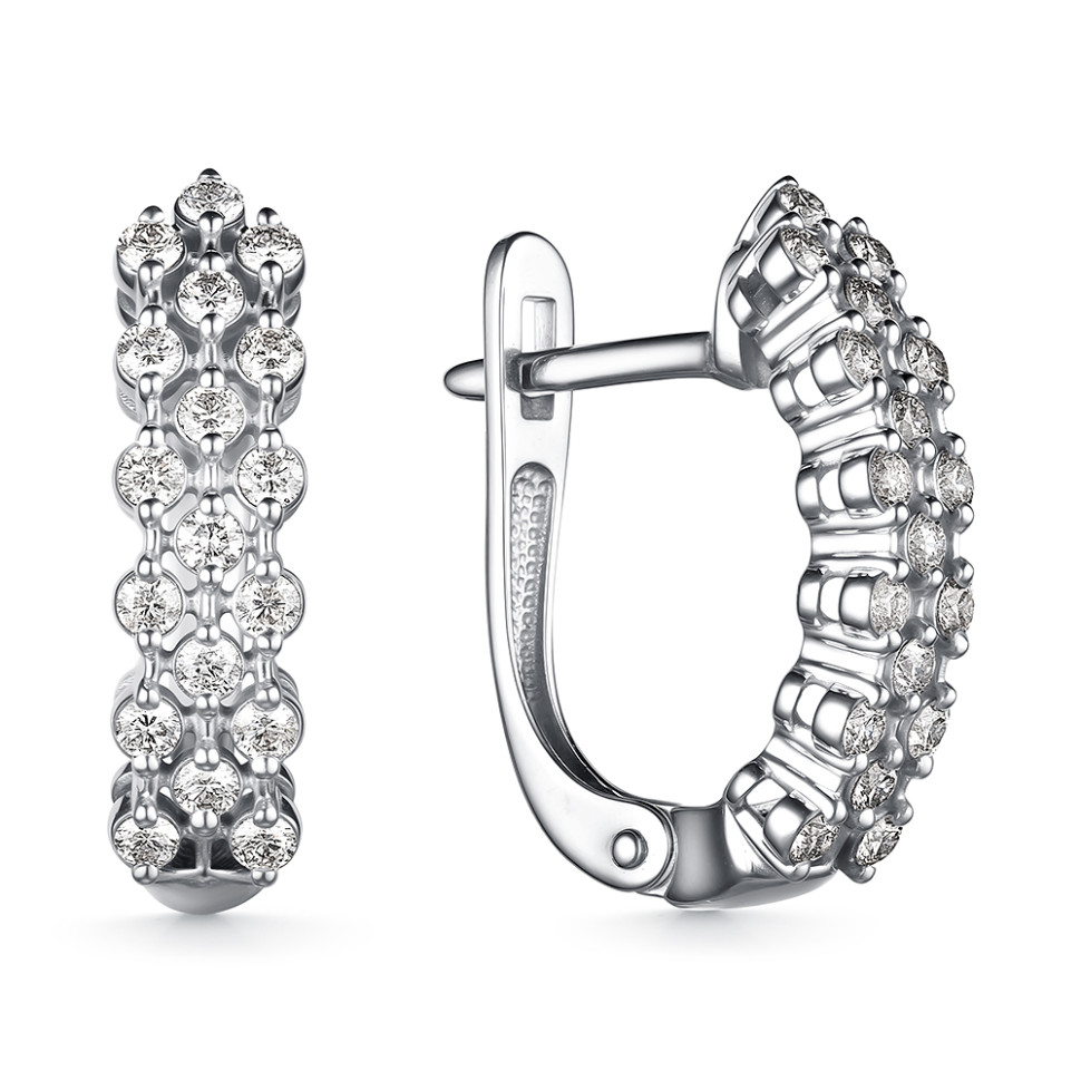 Серьги из белого золота с бриллиантами (060489)