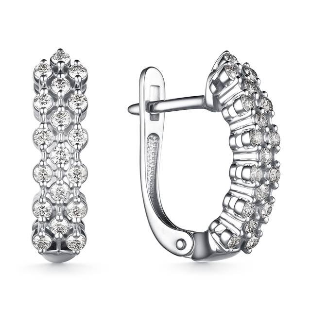 Серьги из белого золота с бриллиантами (060489)