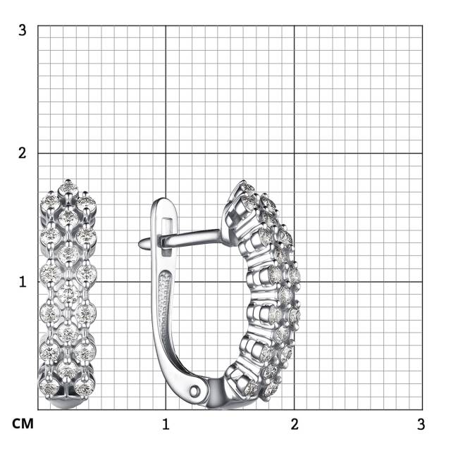 Серьги из белого золота с бриллиантами (060489)