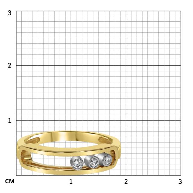 Кольцо из жёлтого золота с бриллиантами (061583)