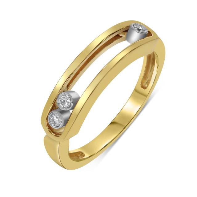 Кольцо из жёлтого золота с бриллиантами (061583)