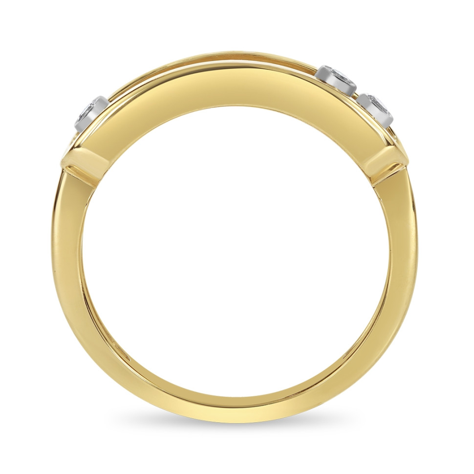 Кольцо из жёлтого золота с бриллиантами (061583)