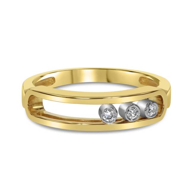 Кольцо из жёлтого золота с бриллиантами (061583)