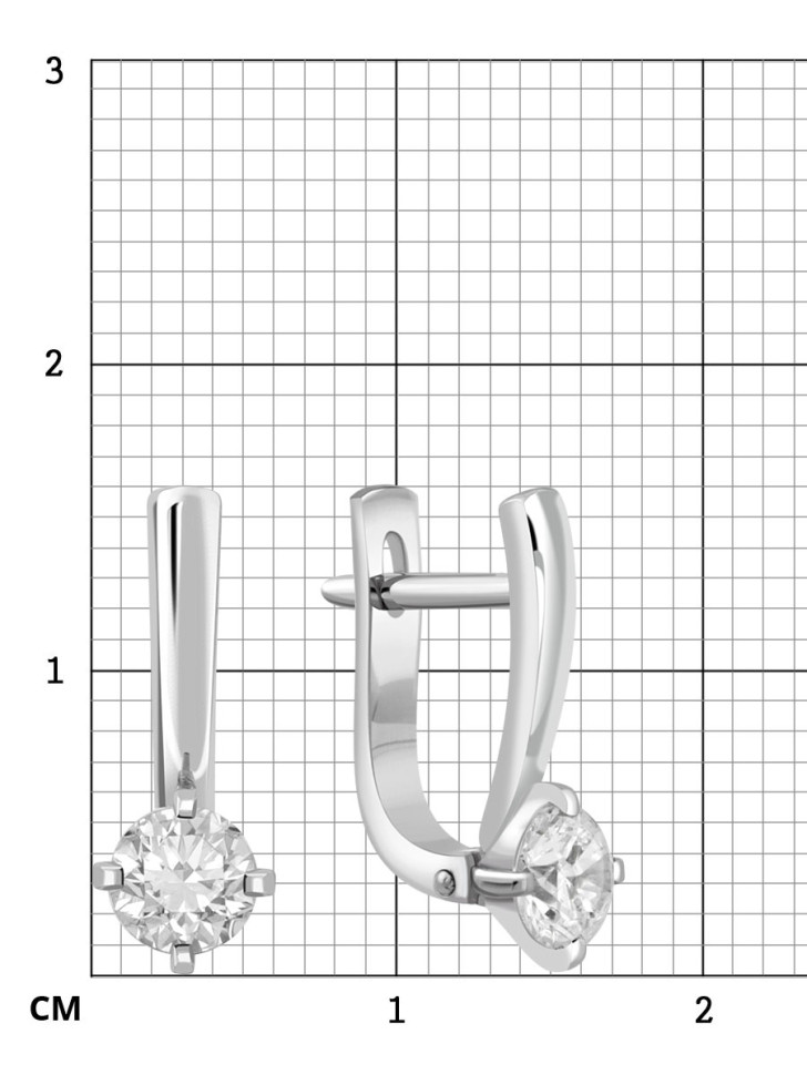 Серьги из белого золота с бриллиантами (042966)