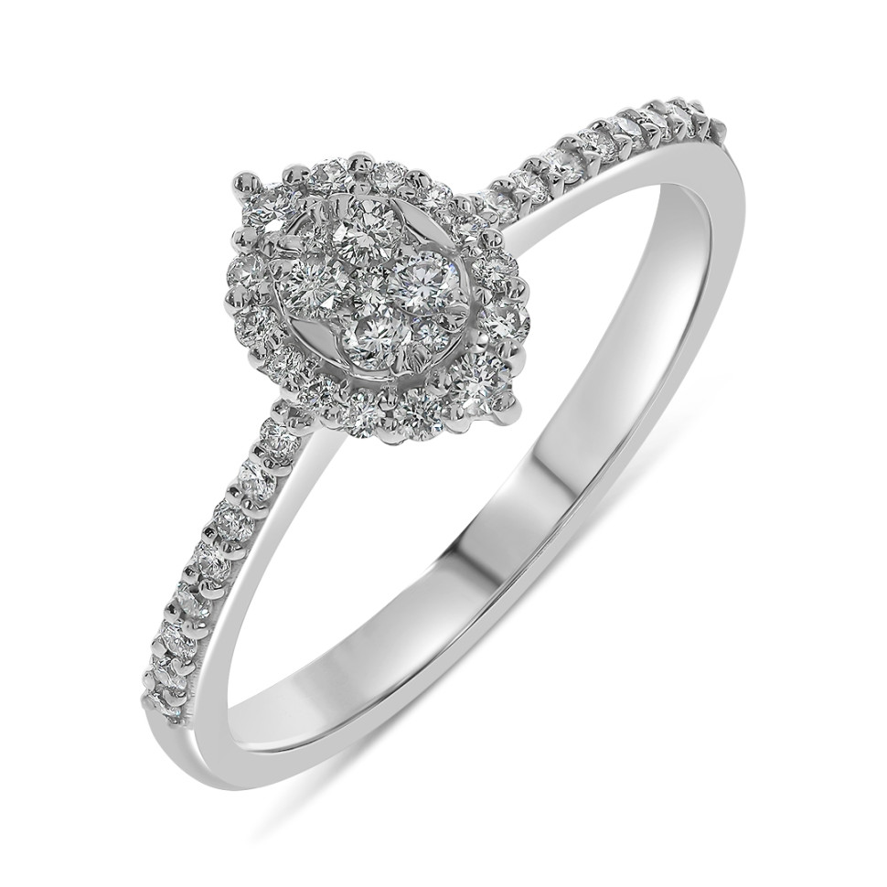 Кольцо из белого золота с бриллиантами (059519)