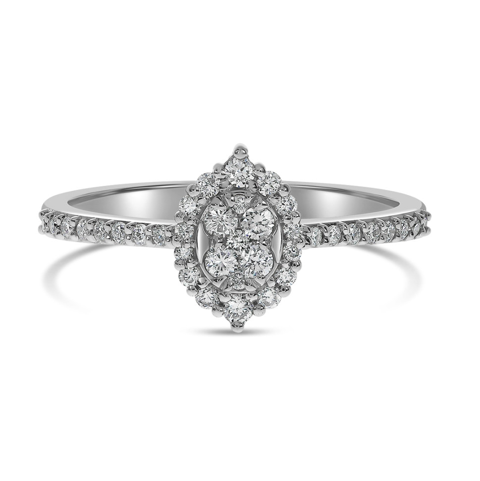 Кольцо из белого золота с бриллиантами (059519)