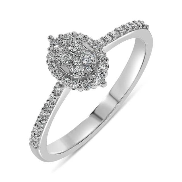 Кольцо из белого золота с бриллиантами (059519)