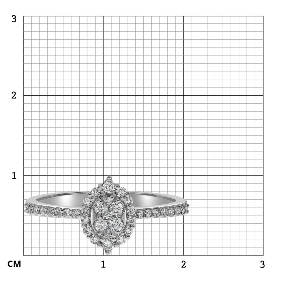 Кольцо из белого золота с бриллиантами (059519)