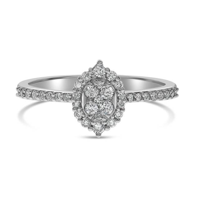 Кольцо из белого золота с бриллиантами (059519)