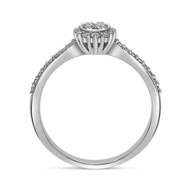 Кольцо из белого золота с бриллиантами (059519)