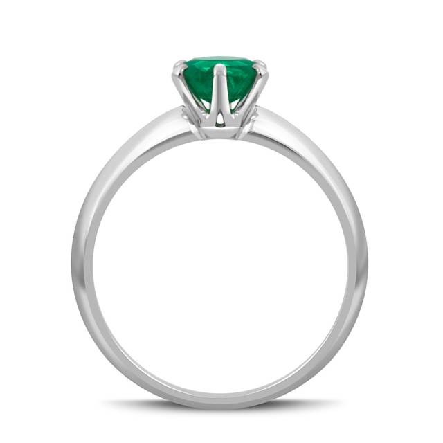 Помолвочное кольцо из белого золота с изумрудом (047429)