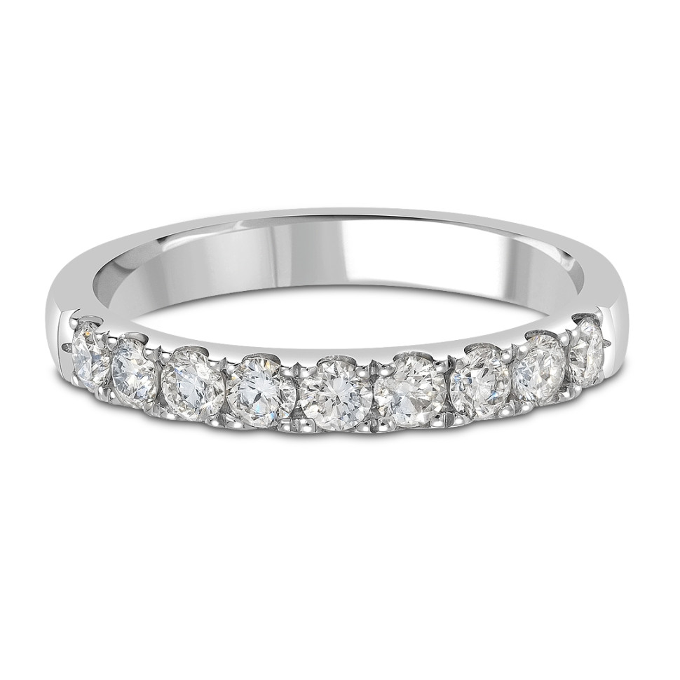 Обручальное кольцо из белого золота с бриллиантами (044930)