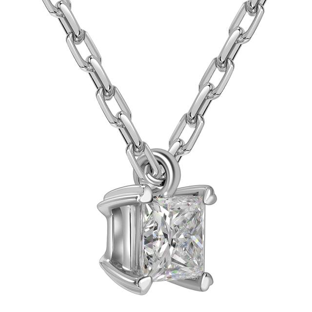 Колье из белого золота с бриллиантом (062915)