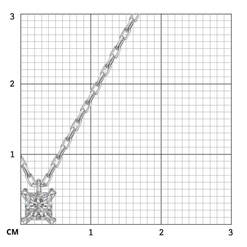 Колье из белого золота с бриллиантом (062915)