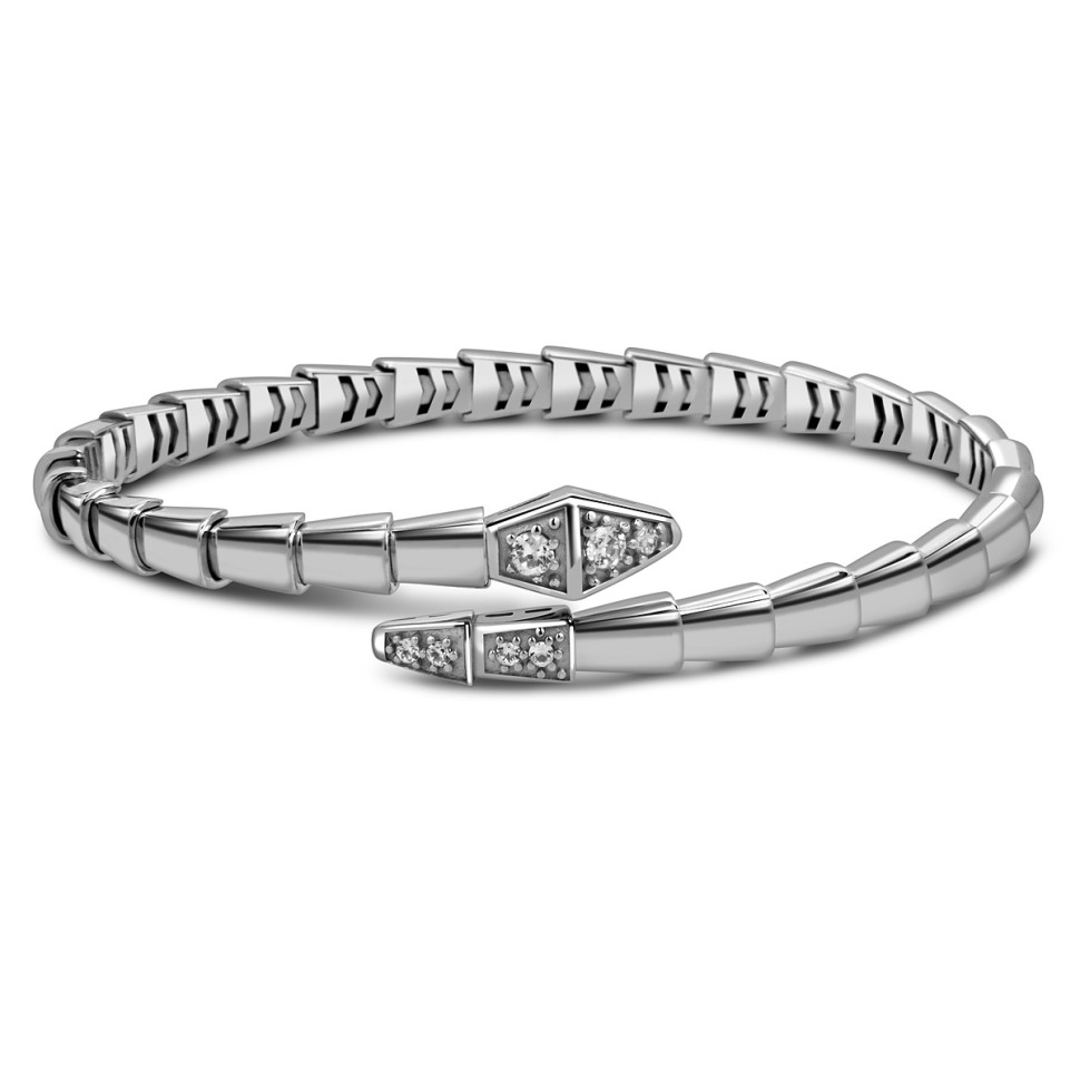 Браслет из белого золота с фианитами (057839)