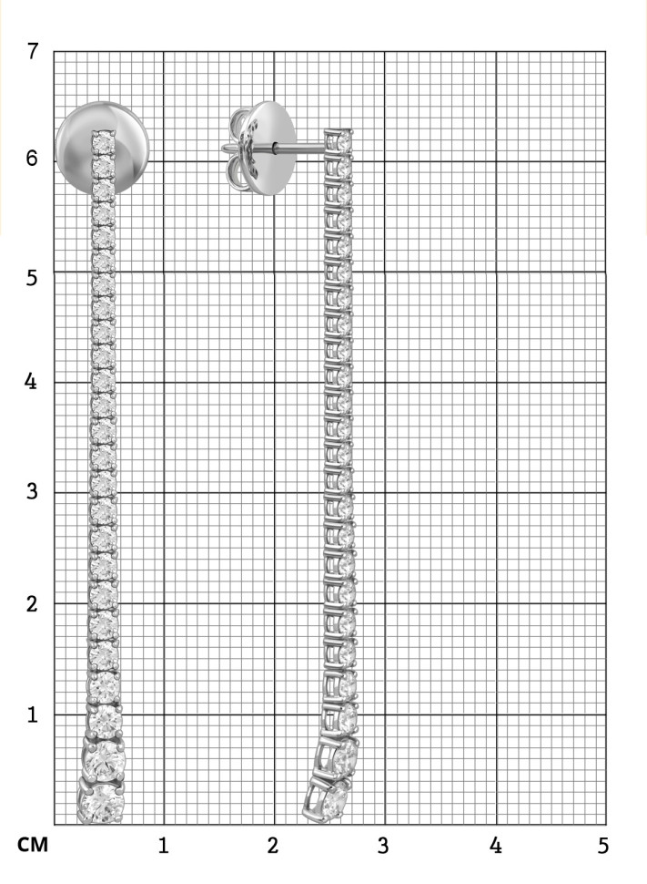 Серьги из белого золота с бриллиантами 