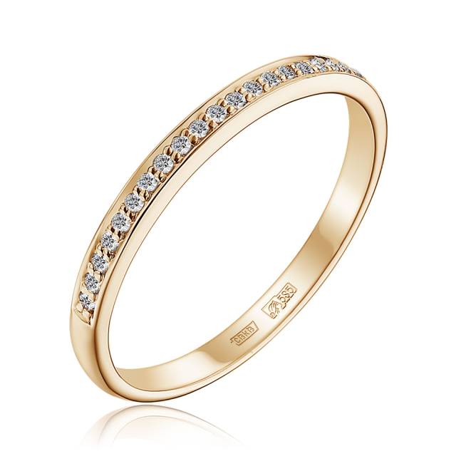Кольцо из красного золота с бриллиантами (053115)