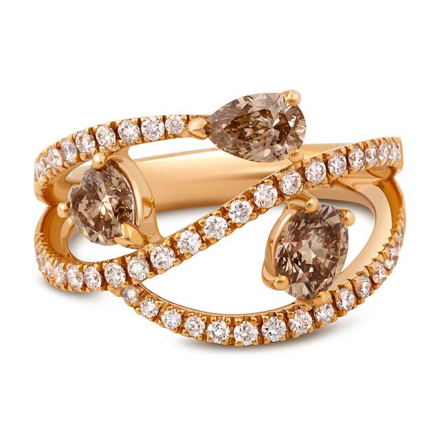 Кольцо из красного золота с бриллиантами "Crivelli" (049103)