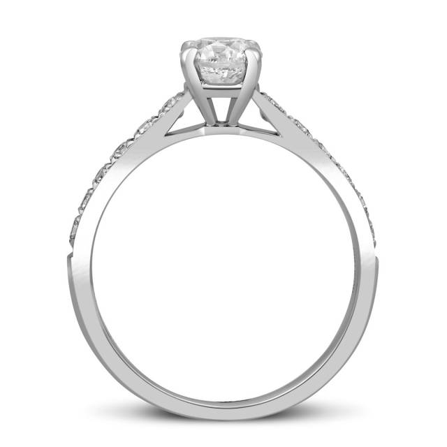 Помолвочное  кольцо из платины с бриллиантами (027366)