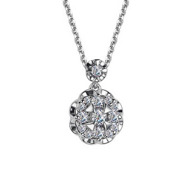 Колье из белого золота с бриллиантами (048749)