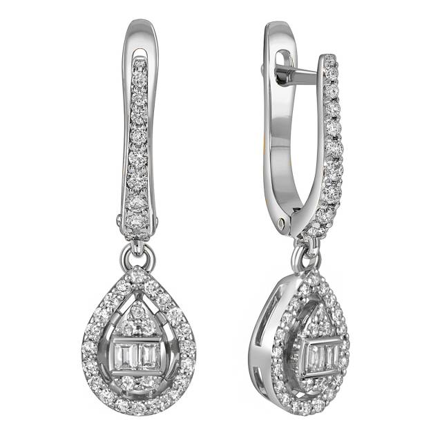 Серьги из белого золота с бриллиантами (053757)