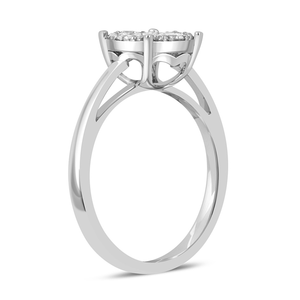 Кольцо из белого золота с бриллиантами (043941)