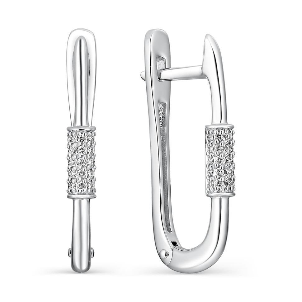 Серьги из белого золота с бриллиантами (059879)