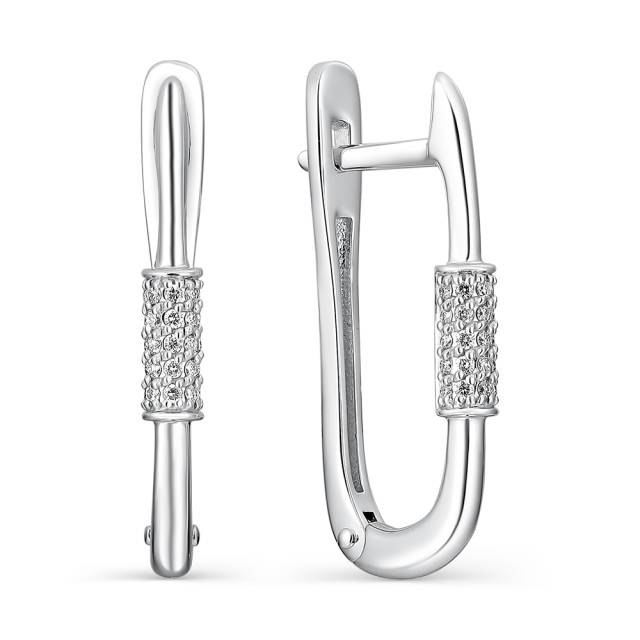 Серьги из белого золота с бриллиантами (059879)