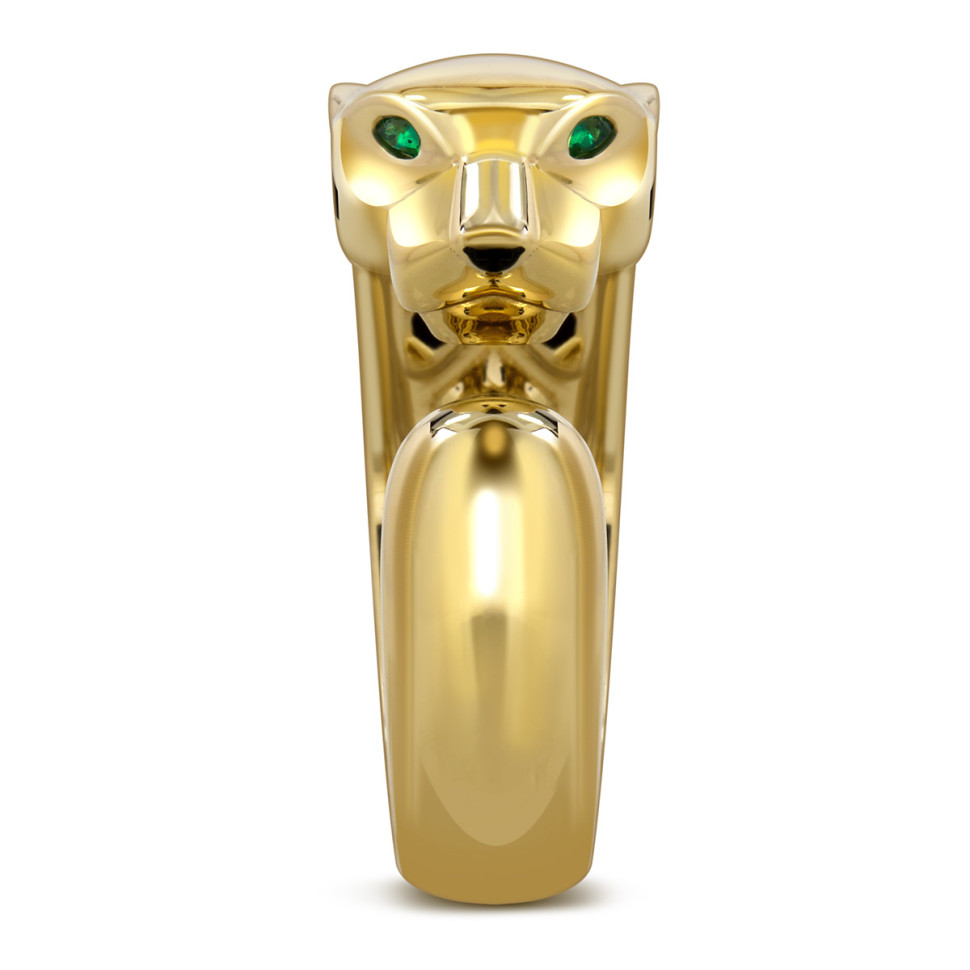 Кольцо из жёлтого золота с ситаллами (060534)