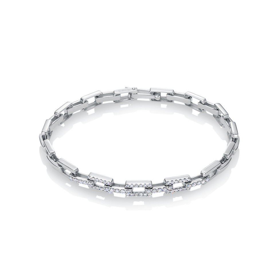 Браслет из белого золота с бриллиантами (061094)